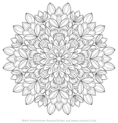 Krokus Mandala Ausmalbild