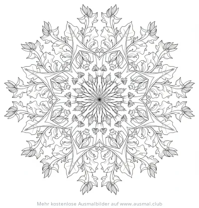 Löwenzahn Mandala Ausmalbild