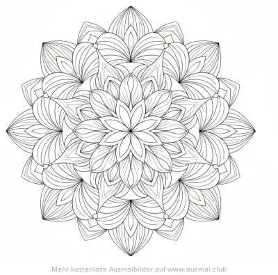 Sonnenblumenkerne Ausmalbild als Blumen-Mandala