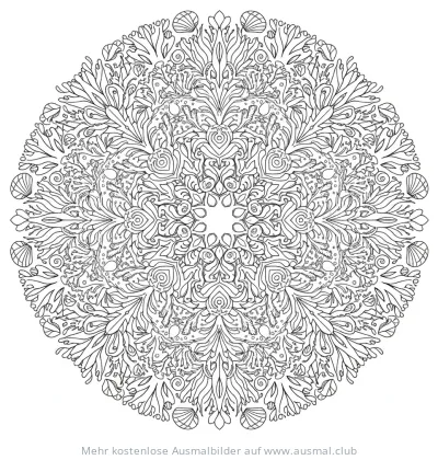 Korallenriff Mandala Ausmalbild