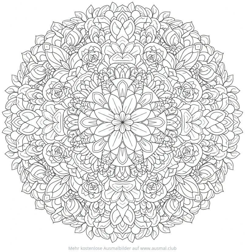 Sukkulenten Mandala Ausmalbild