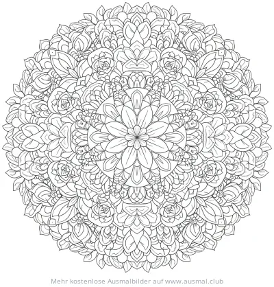 Sukkulenten Mandala Ausmalbild