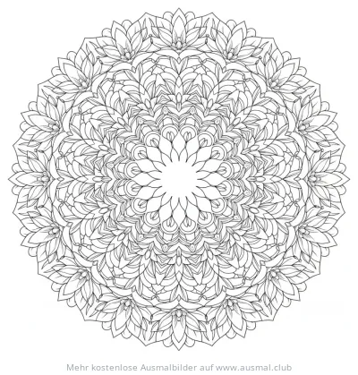 Dahlien Mandala Ausmalbild