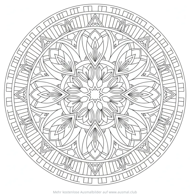 Tulpen Mandala Ausmalbild