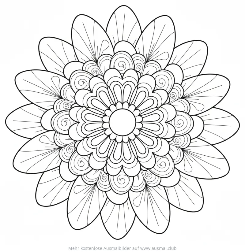 Gänseblümchen Mandala Ausmalbild