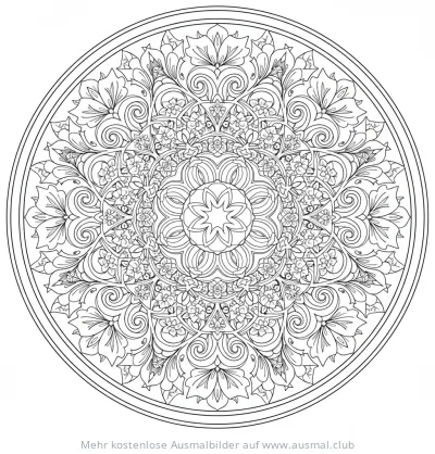 Flieder Blumen Mandala Ausmalbild