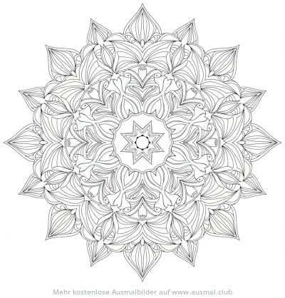 Orchideen Mandala Ausmalbild