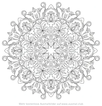 Glockenblumen Mandala Ausmalbild
