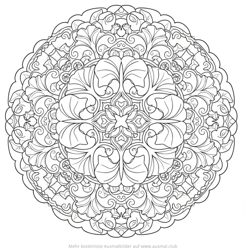 Trichterwinde Mandala Ausmalbild
