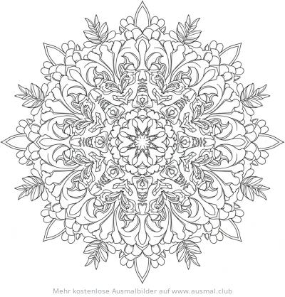 Löwenmäulchen Mandala Ausmalbild