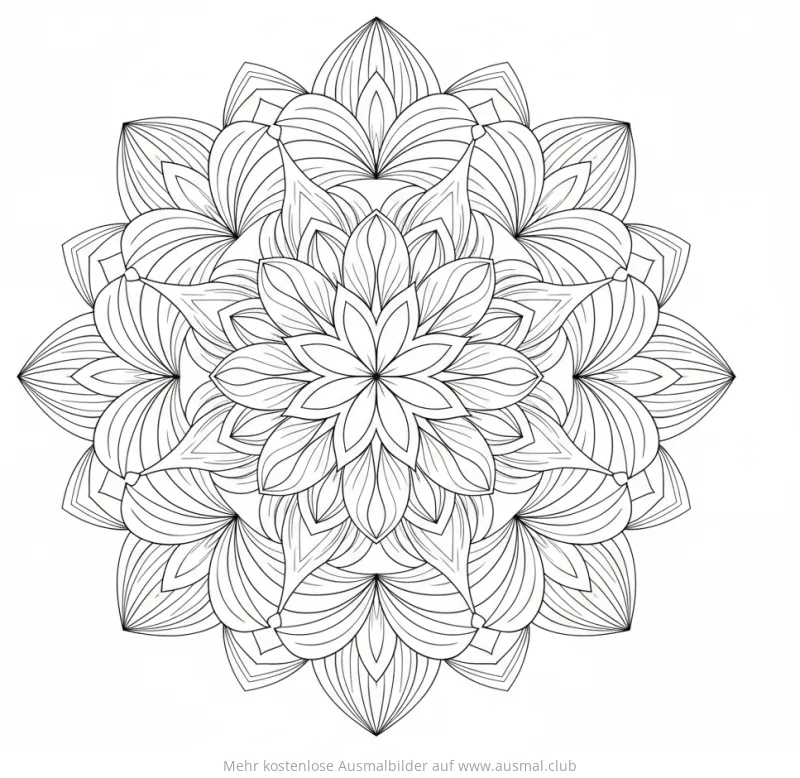 Sonnenblumenkerne Mandala Ausmalbild