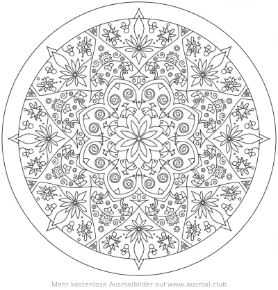 Sternblumen Mandala Ausmalbild