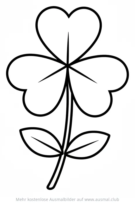 Klee Ausmalbild mit drei Blättern