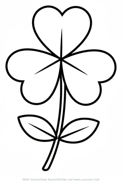 Klee Ausmalbild mit drei Blättern