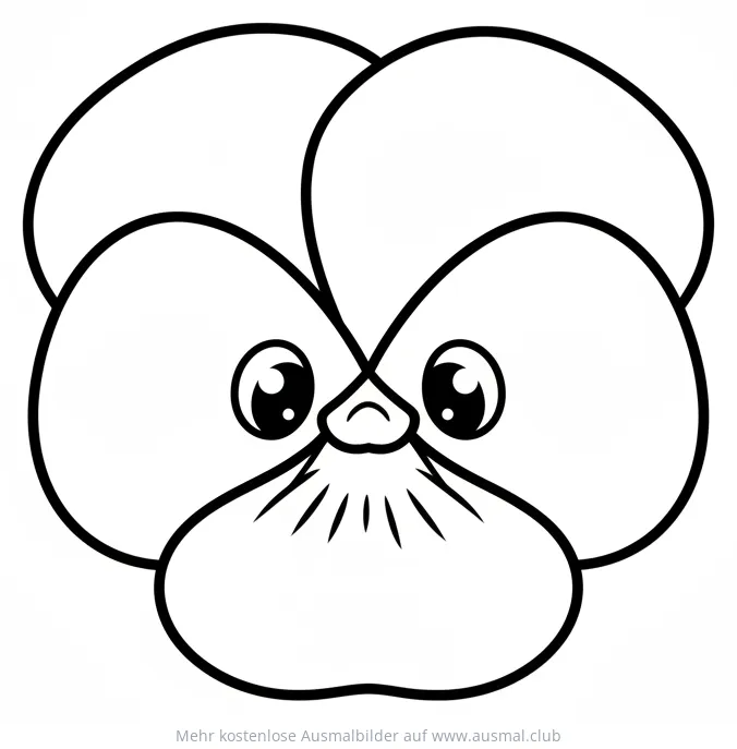 Stiefmütterchen mit Gesicht Ausmalbild
