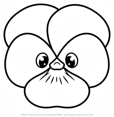 Stiefmütterchen mit Gesicht Ausmalbild