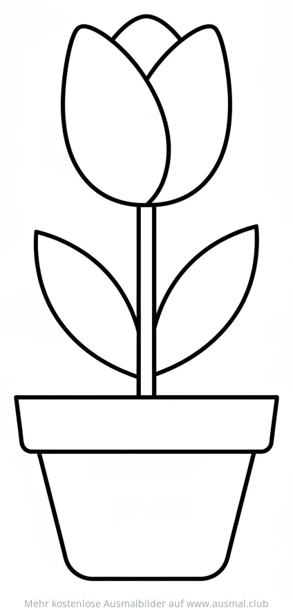 Tulpe im Topf Ausmalbild