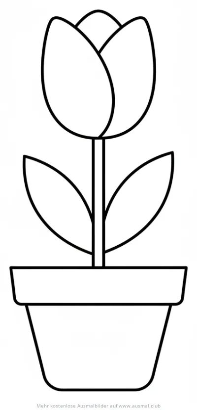 Tulpe im Topf Ausmalbild