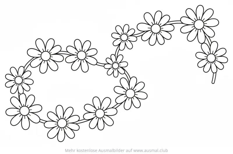 Gänseblümchen Girlande Ausmalbild