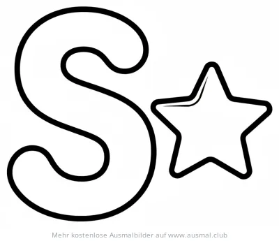 Buchstabe S mit Stern Ausmalbild