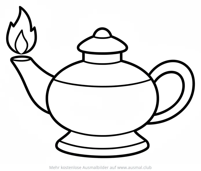 Öllampe mit Flamme Ausmalbild für Chanukka