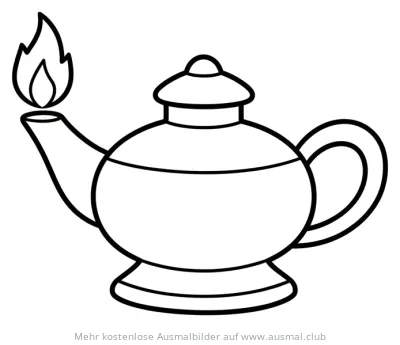 Öllampe mit Flamme Ausmalbild für Chanukka