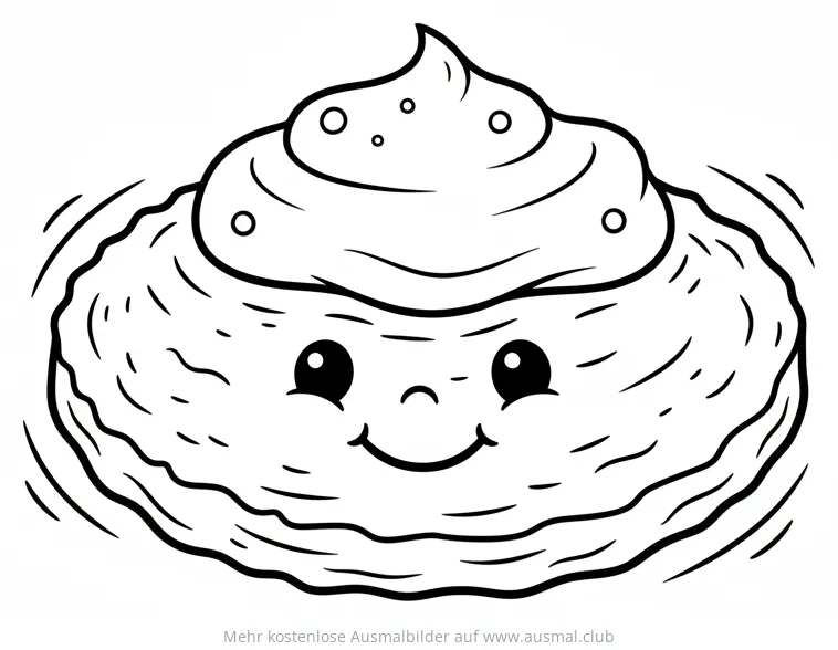 Freundlicher Latke mit Gesicht und saurer Sahne Ausmalbild