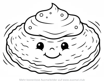 Freundlicher Latke mit Gesicht und saurer Sahne Ausmalbild
