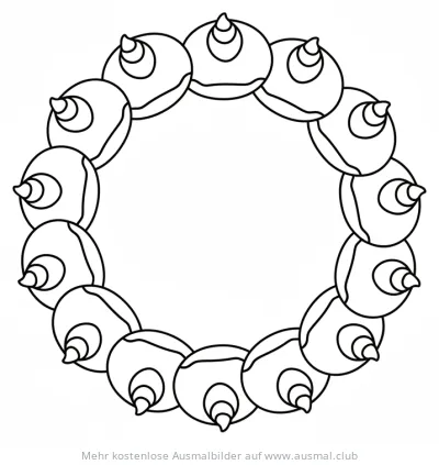 Sufganiyot Kranz Ausmalbild für Chanukka