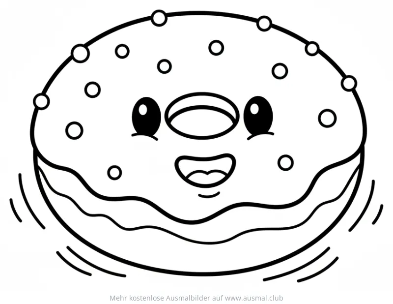 Freundlicher Sufganiyah (Krapfen) Ausmalbild