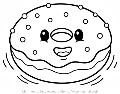 Freundlicher Sufganiyah (Krapfen) Ausmalbild