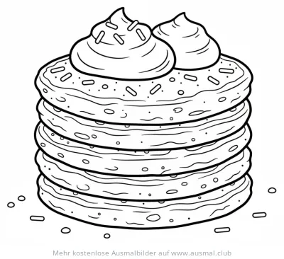 Latkes mit Toppings Ausmalbild