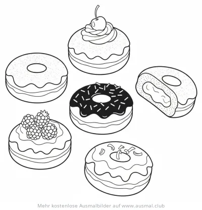 Sufganiyot Variationen Ausmalbild