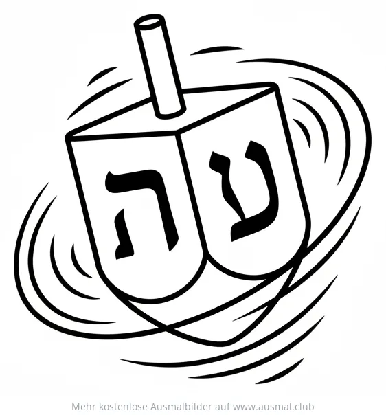 Dreidel Ausmalbild in Bewegung