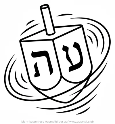 Dreidel Ausmalbild in Bewegung