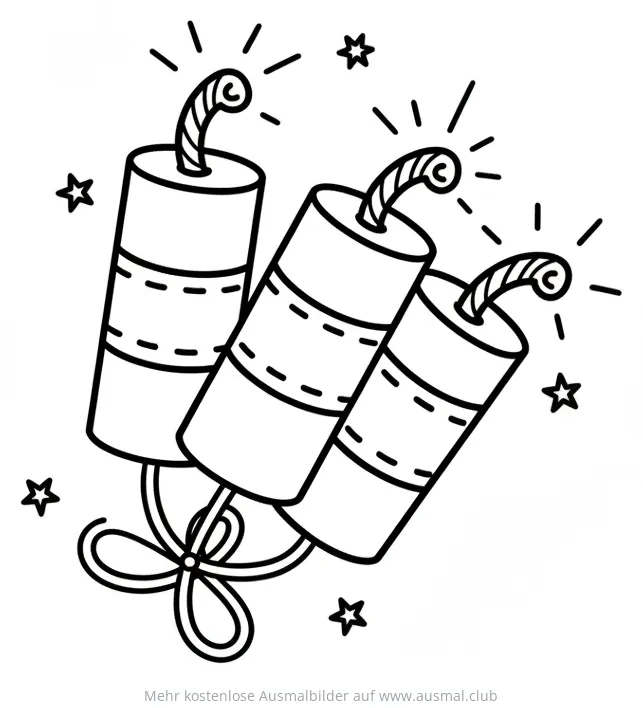 Chinesisches Neujahr Feuerwerk Ausmalbild