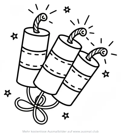 Chinesisches Neujahr Feuerwerk Ausmalbild