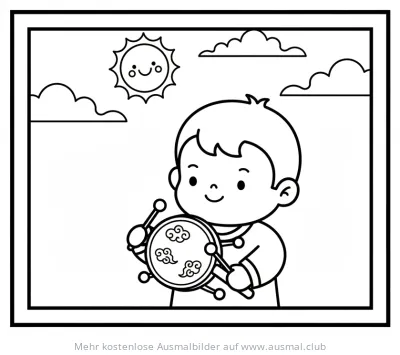 Junge mit Trommel Ausmalbild zum Chinesischen Neujahr