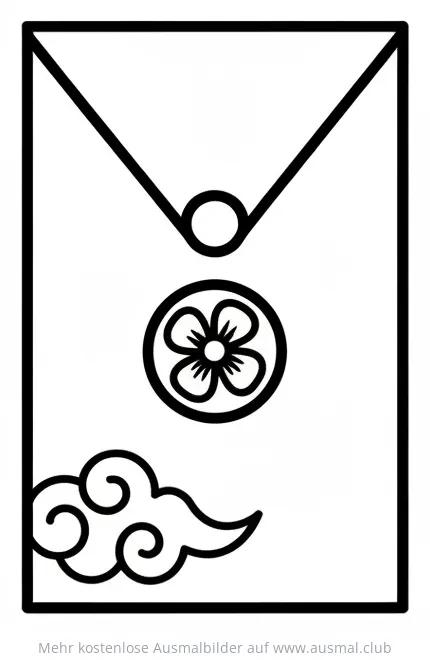 Chinesischer Neujahrs Umschlag Ausmalbild mit Wolke und Blume