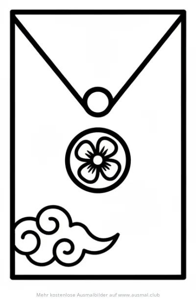 Chinesischer Neujahrs Umschlag Ausmalbild mit Wolke und Blume