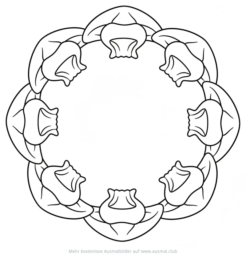 Jiaozi Ausmalbild für das Chinesische Neujahr