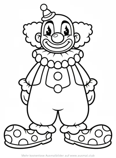 Clown mit großen Schuhen Ausmalbild