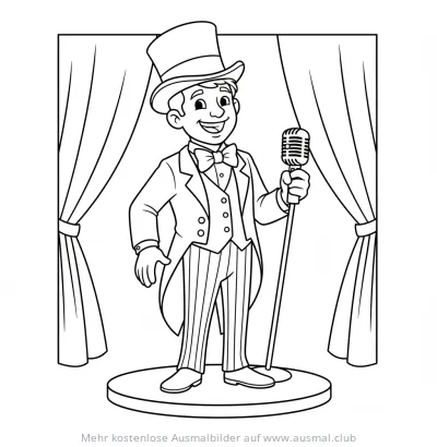 Zirkusdirektor mit Mikrofon Ausmalbild