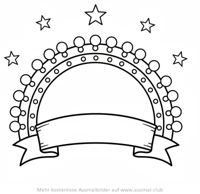 Zirkus Lichterbogen mit Sternen Ausmalbild