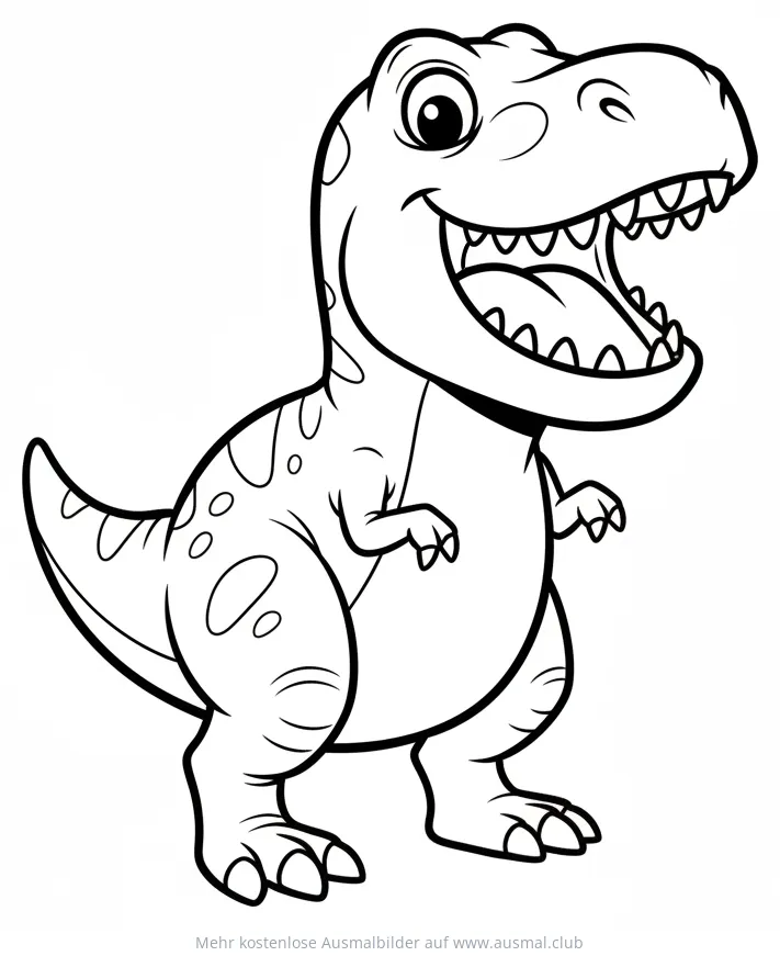 Freundlicher T-Rex Dinosaurier Ausmalbild
