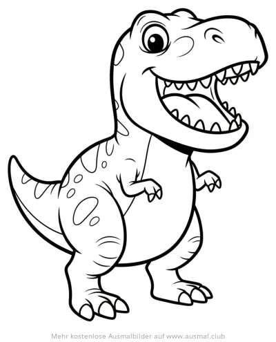 Freundlicher T-Rex Dinosaurier Ausmalbild