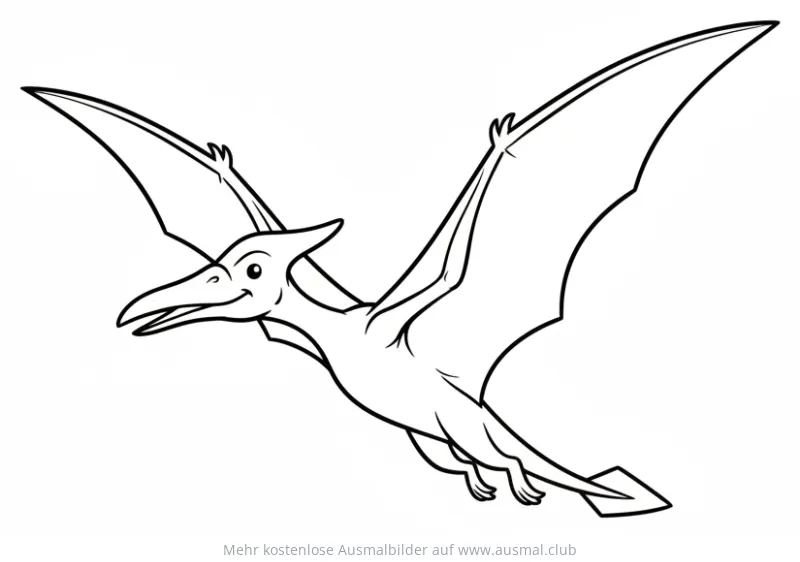 Pterodaktylus Ausmalbild im Flug