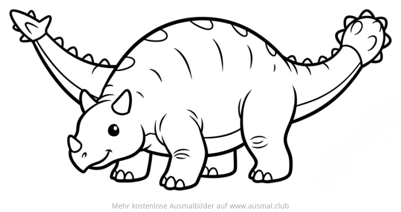 Ankylosaurus Ausmalbild mit Keule am Schwanz