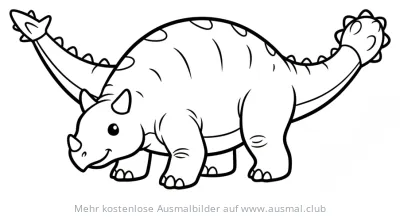 Ankylosaurus Ausmalbild mit Keule am Schwanz