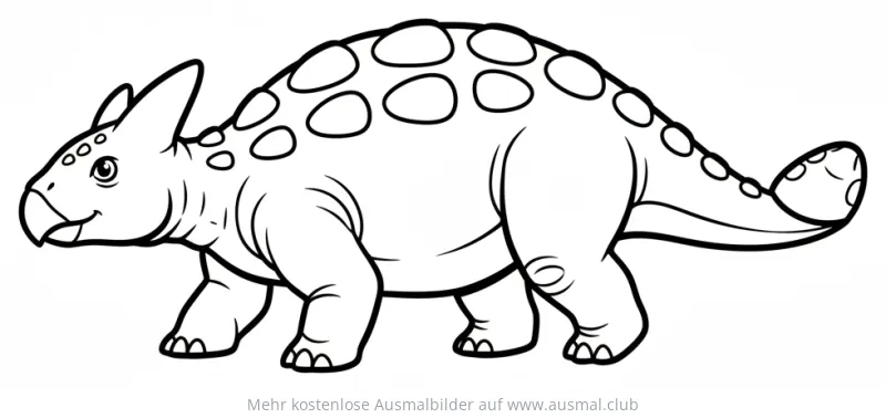 Ankylosaurus Ausmalbild mit Panzerung und Keulenschwanz